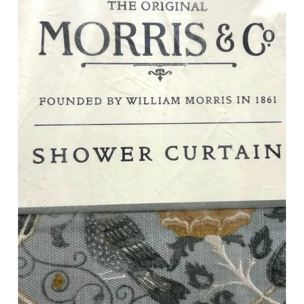 William Morris & Co Shower Curtain 72x72” Green Seasons By May Botanical Birds